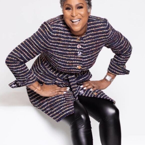 Cabi Headline Topper Button Down Multi-Stripe Coat - Picture 14 of 16